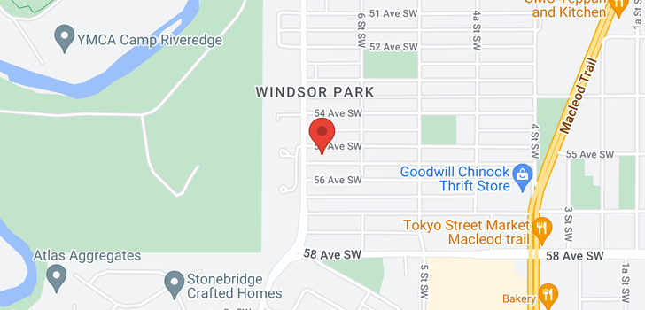 map of 729 55 Avenue SW